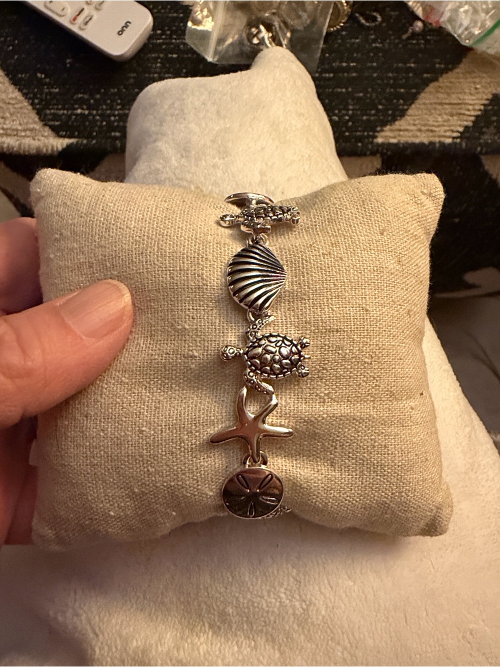 Premier Designs Silver-Tone Ocean Charm Bracelet with Turtle, Starfish & Shell